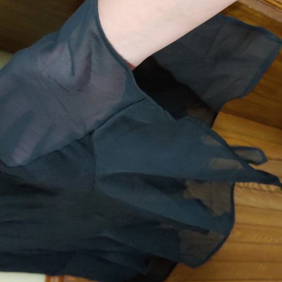 B Design Sheer Ruffle Bottom Long Skirt L - Picture 5 of 14